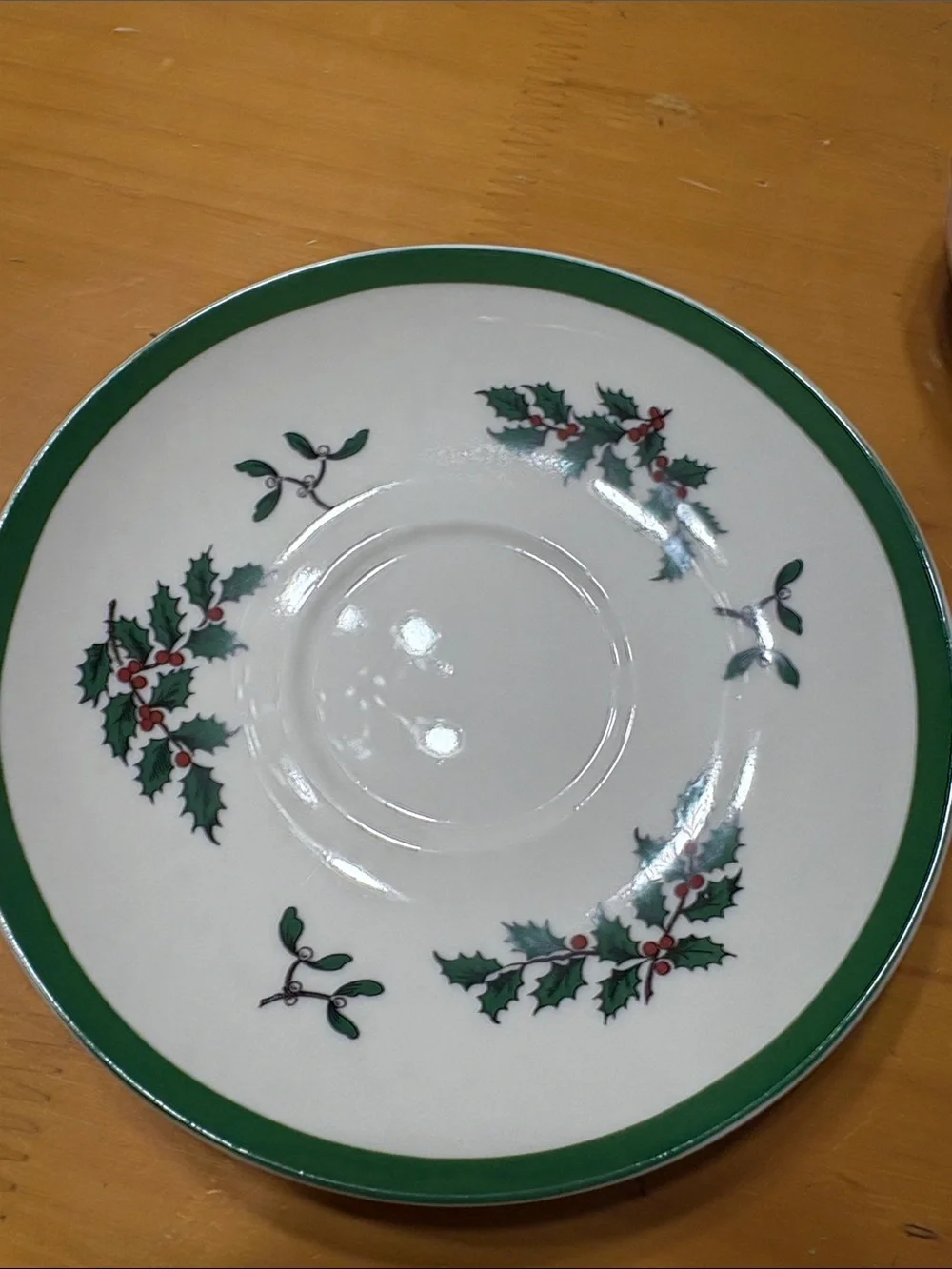 Vintage Spode Holiday Tree Teacup and Saucer Set - Green
